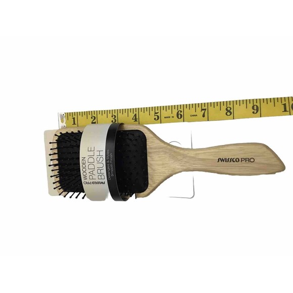 Swissco Pro Wooden Paddle Brush  Detangles & Styles Smooth Finish Unisex - Picture 3 of 4
